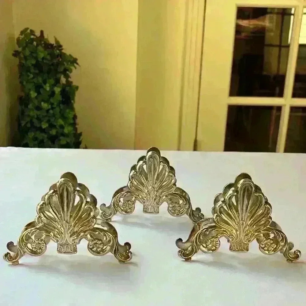 3 Ornate Vintage Silver Plate Metal Knife Rest/Flatware Holders/Orginizers - Picture 7 of 7